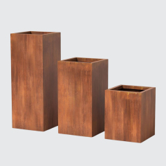 High Cube Weathering Steel Commercial Planter Box