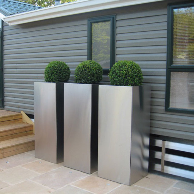 Commercial-Grade Stainless Steel Planters for Outdoor Spaces