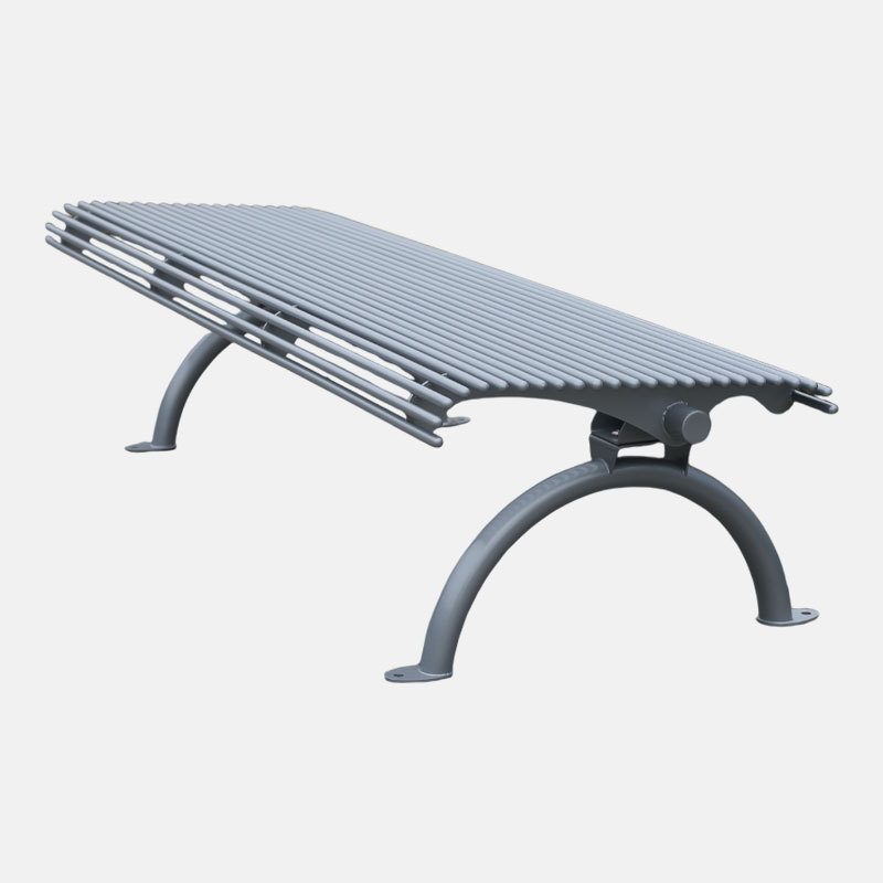 Backless Galvanized Steel Outdoor Bench Durable – Arlau