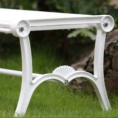 White Outdoor Bench - Rust-Proof Cast Aluminum - yalau