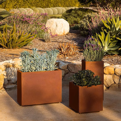 Steel Cube Planter for Modern Outdoor Landscapes - Arlau