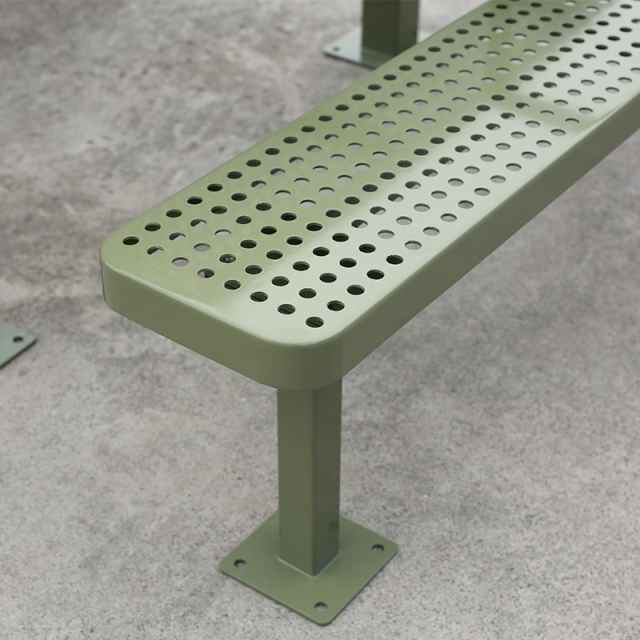 Heavy Duty Metal Picnic Table Set with Perforated Steel - yalau
