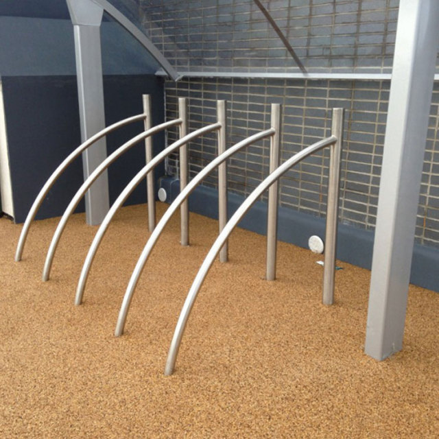 Custom Stainless Steel Bike Rack - Card-Type Design for Campuses