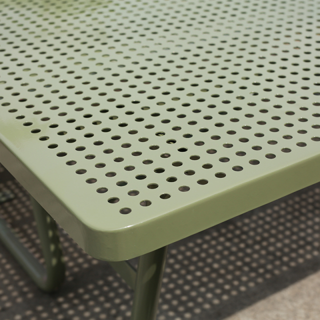Integrated Bench Picnic Table - All-Weather Metal Design