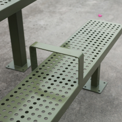 Heavy Duty Metal Picnic Table Set with Perforated Steel - yalau