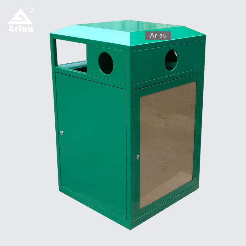 Commercial Advertising Trash Can - Dual Sorting  Ad Panel