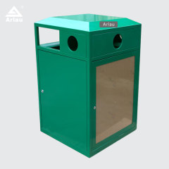 Commercial Advertising Trash Can - Dual Sorting  Ad Panel