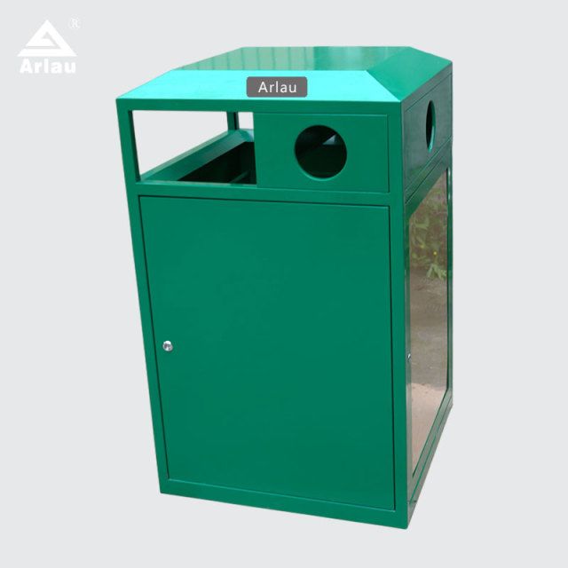 Commercial Advertising Trash Can - Dual Sorting  Ad Panel