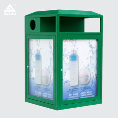 Commercial Advertising Trash Can - Dual Sorting  Ad Panel