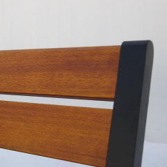 Public Park Bench - Heavy-Duty Galvanized Steel and Plastic Wood