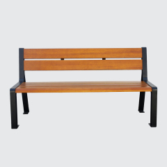 Public Park Bench - Heavy-Duty Galvanized Steel and Plastic Wood