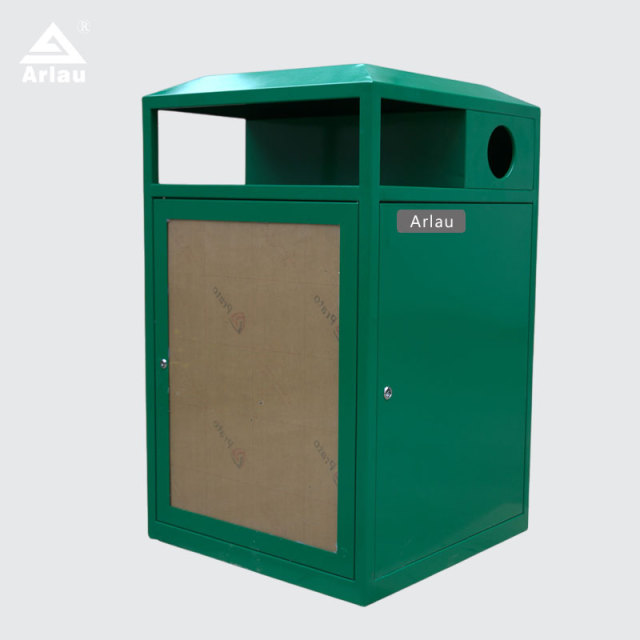 Commercial Advertising Trash Can - Dual Sorting  Ad Panel