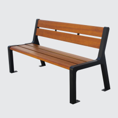 Public Park Bench - Heavy-Duty Galvanized Steel and Plastic Wood