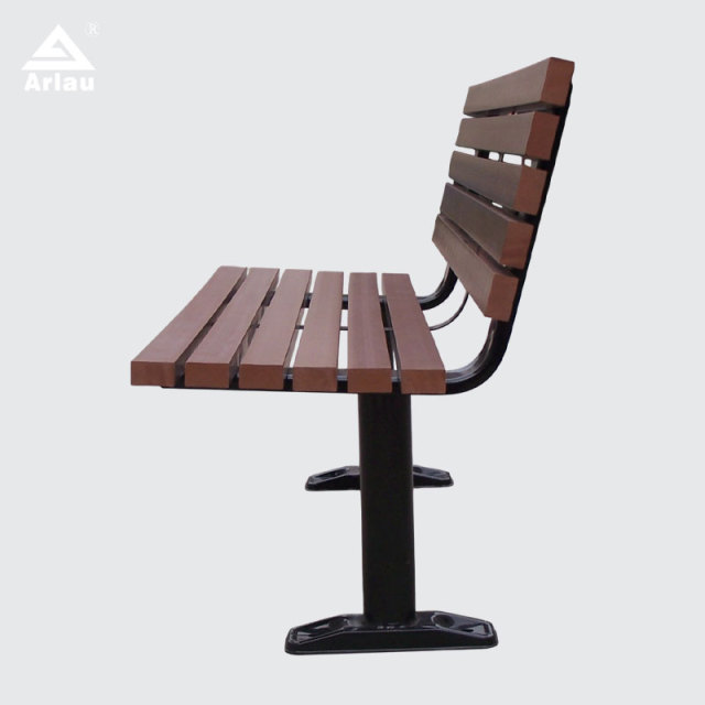 Outdoor Park Bench - Galvanized Steel and Plastic Wood - Arlau