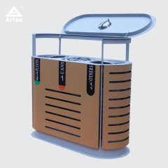 Outdoor Waste Sorting Bin - DuPont Powder Coated Steel - yalau
