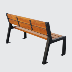 Public Park Bench - Heavy-Duty Galvanized Steel and Plastic Wood