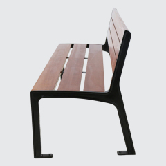 Outdoor Park Bench Recycled Plastic Wood Cast Aluminum Frame