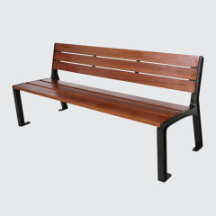 Outdoor Park Bench Recycled Plastic Wood Cast Aluminum Frame