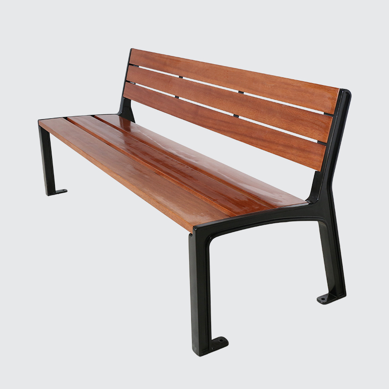 Outdoor Park Bench Recycled Plastic Wood Cast Aluminum Frame