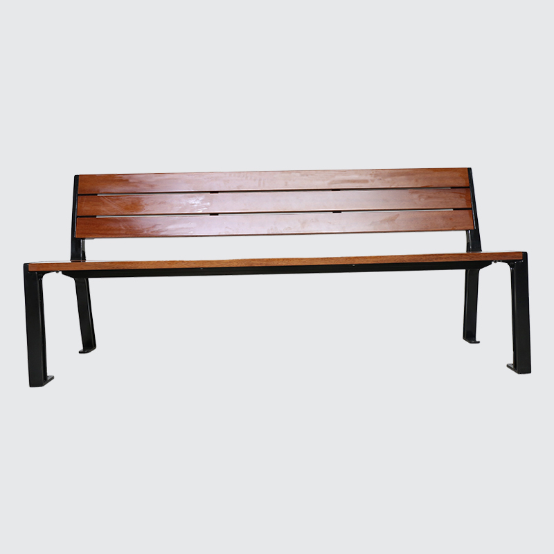 Outdoor Park Bench Recycled Plastic Wood Cast Aluminum Frame