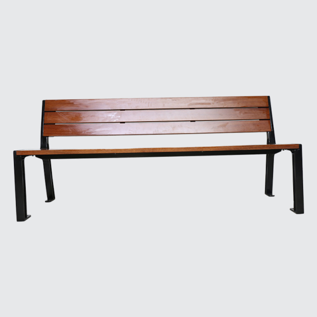 Outdoor Park Bench Recycled Plastic Wood Cast Aluminum Frame