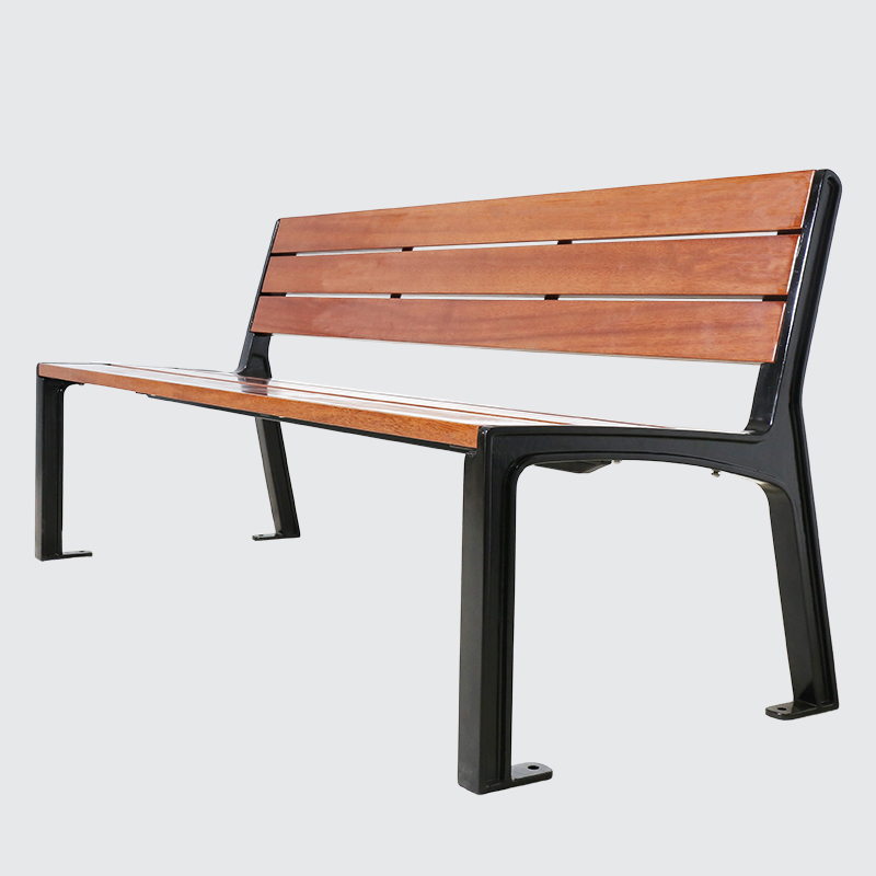 Outdoor Park Bench Recycled Plastic Wood Cast Aluminum Frame
