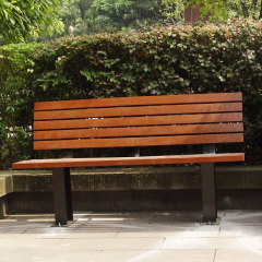 Outdoor Park Bench - Galvanized Steel and Plastic Wood - Arlau