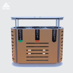 Outdoor Waste Sorting Bin - DuPont Powder Coated Steel - yalau