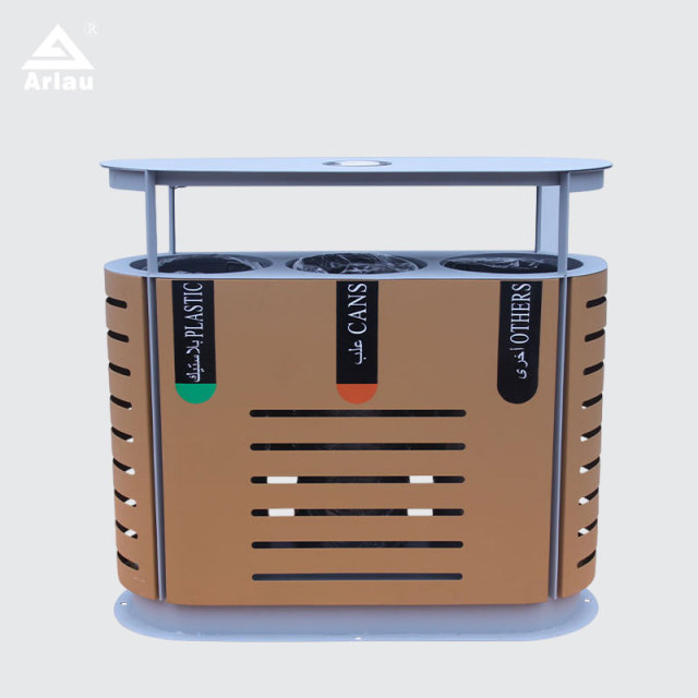 Outdoor Waste Sorting Bin - DuPont Powder Coated Steel - yalau