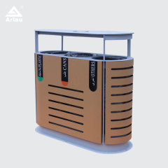 Outdoor Waste Sorting Bin - DuPont Powder Coated Steel - yalau