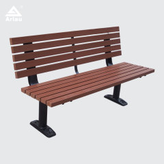 Outdoor Park Bench - Galvanized Steel and Plastic Wood - Arlau