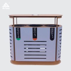 Outdoor Waste Sorting Bin - DuPont Powder Coated Steel - yalau
