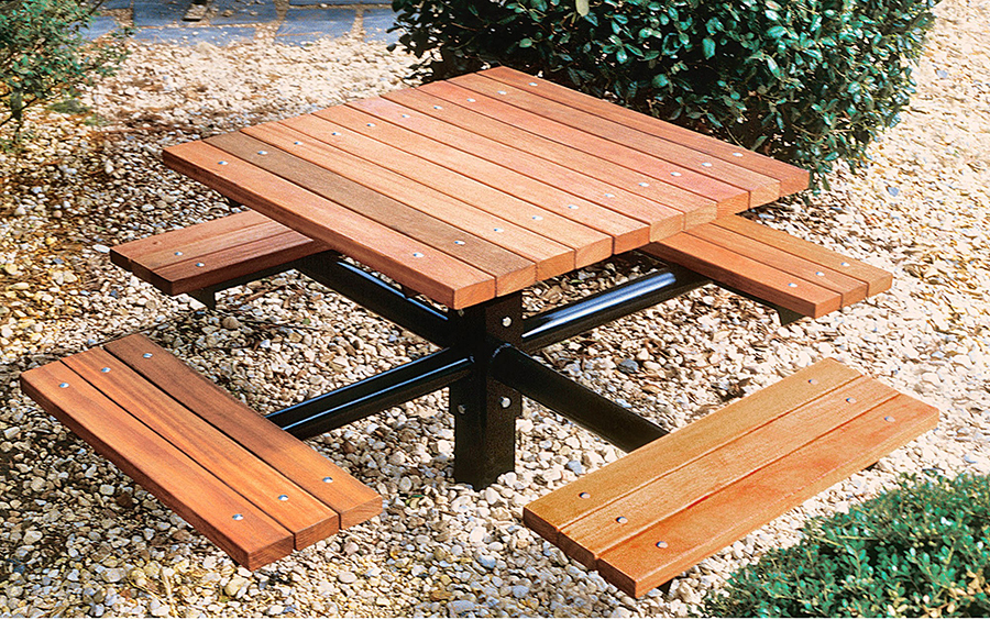 WPC Outdoor Dining Set - Durable Picnic Table with Benches for Park