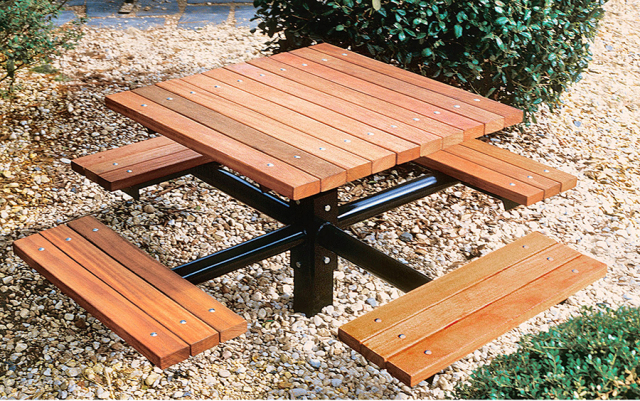 WPC Outdoor Dining Set - Durable Picnic Table with Benches for Park