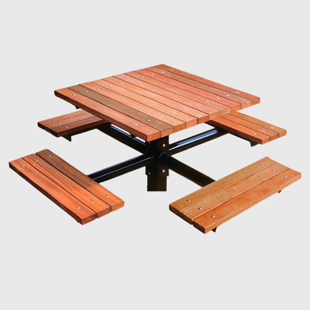 WPC Outdoor Dining Set - Durable Picnic Table with Benches for Park