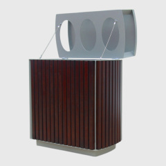 Outdoor Waste Sorting Bin - 3 Compartment Trash Can