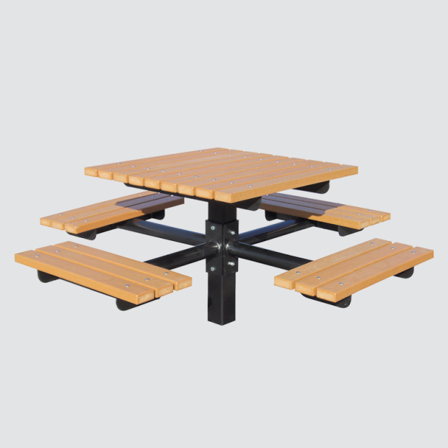 WPC Outdoor Dining Set - Durable Picnic Table with Benches for Park