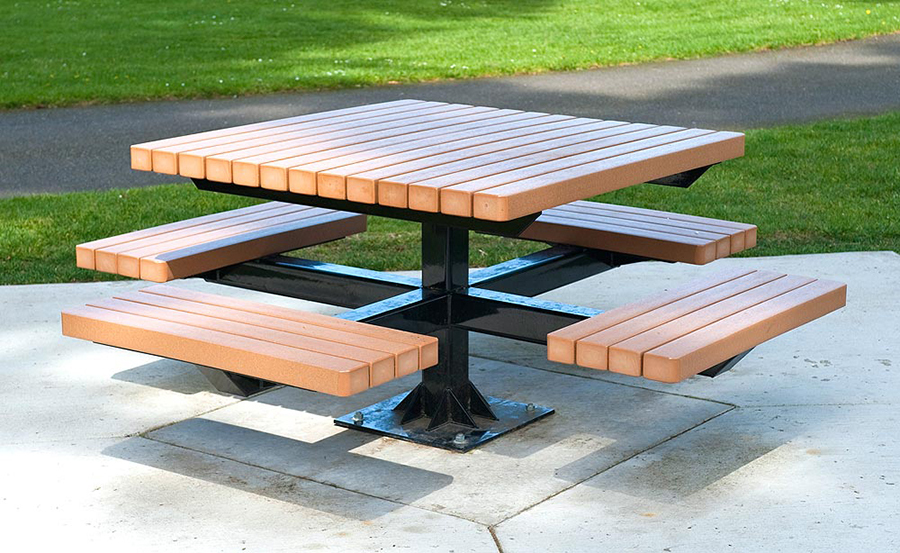 WPC Outdoor Dining Set - Durable Picnic Table with Benches for Park