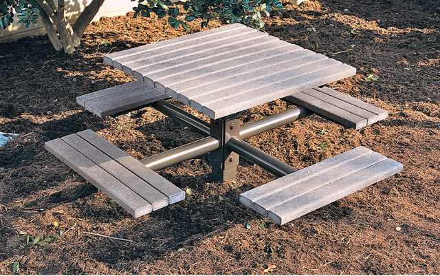 WPC Outdoor Dining Set - Durable Picnic Table with Benches for Park