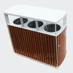 Outdoor Waste Sorting Bin - 3 Compartment Trash Can
