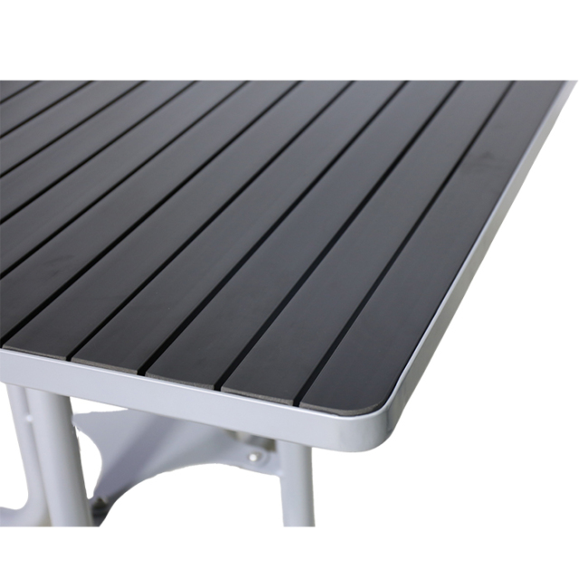 Square Outdoor Table and Chairs Set - Metal and Wood Patio Furniture