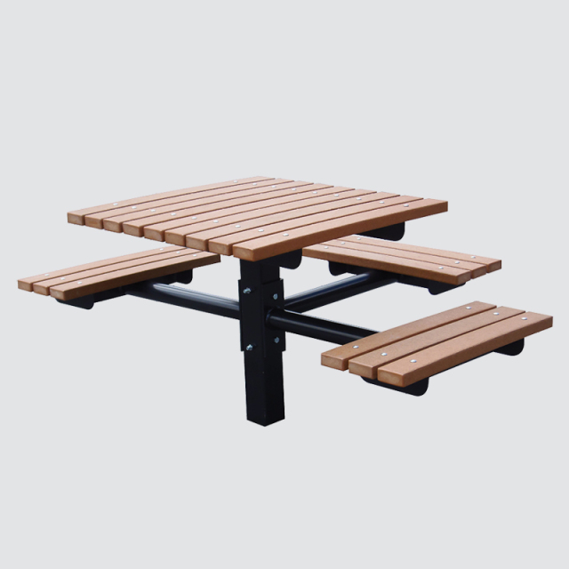 WPC Outdoor Dining Set - Durable Picnic Table with Benches for Park