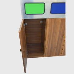4-Category Recycling Bin - Outdoor Steel-Wood Waste Station