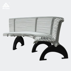 Stainless Steel Curved Park Bench Heavy-Duty Arlau
