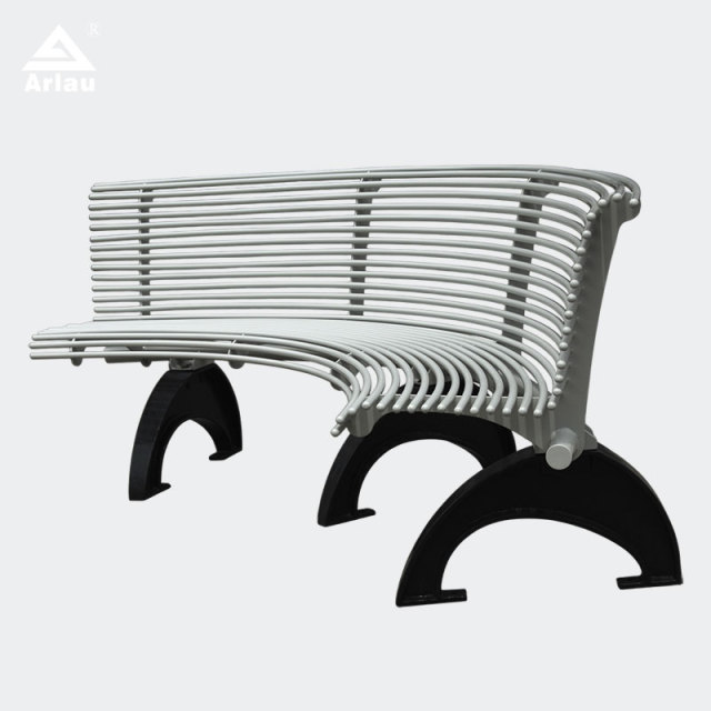 Stainless Steel Curved Park Bench Heavy-Duty Arlau