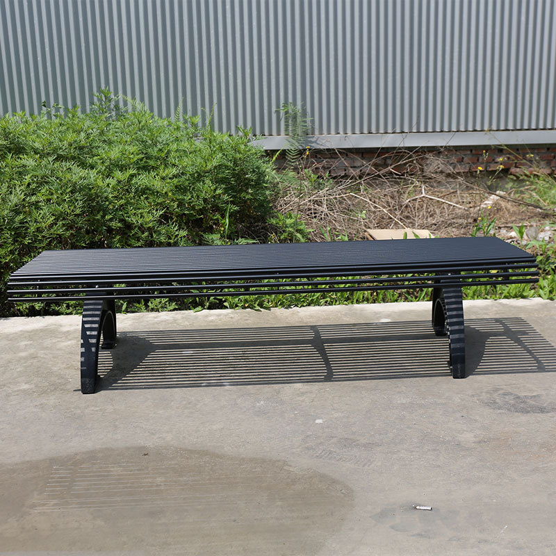 yalau Galvanized Steel Outdoor Bench - Durable Public Seating