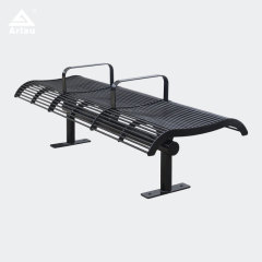 Metal Park Bench with Armrests Weatherproof Durable – Arlau