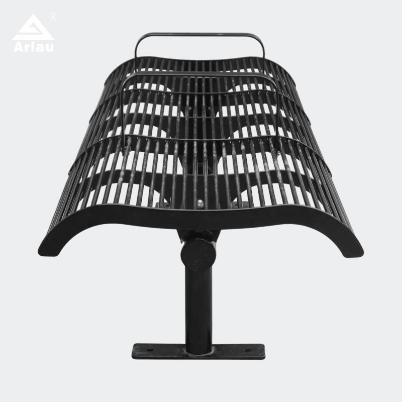 Metal Park Bench with Armrests Weatherproof Durable – Arlau