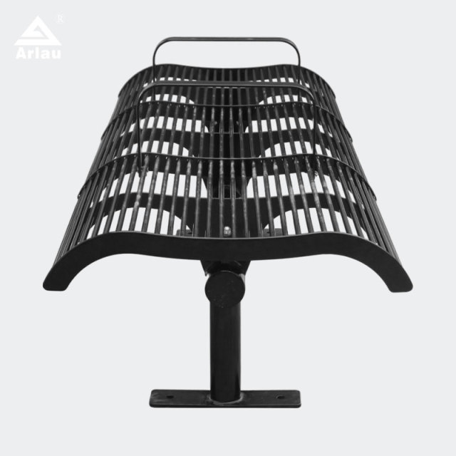 Metal Park Bench with Armrests Weatherproof Durable – Arlau