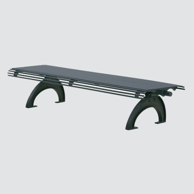 yalau Galvanized Steel Outdoor Bench - Durable Public Seating